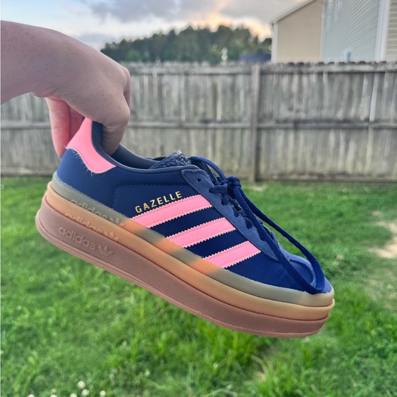 adidas | Shoes | Adidas Gazelle Bold Navy And Pink Shoes | Poshmark